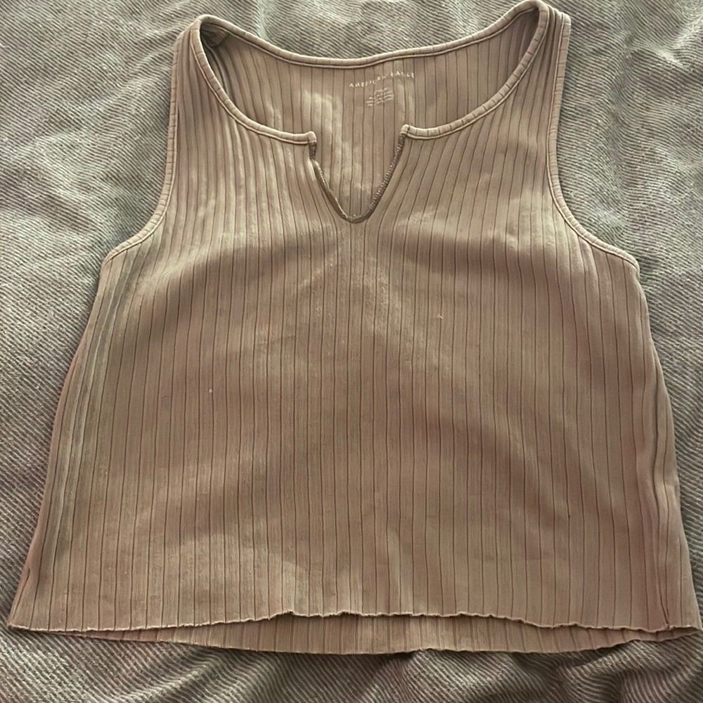 american eagle cropped v cut top